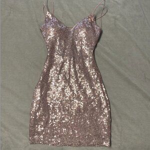 Pink Sequin Mini Dress, XS, Windsor